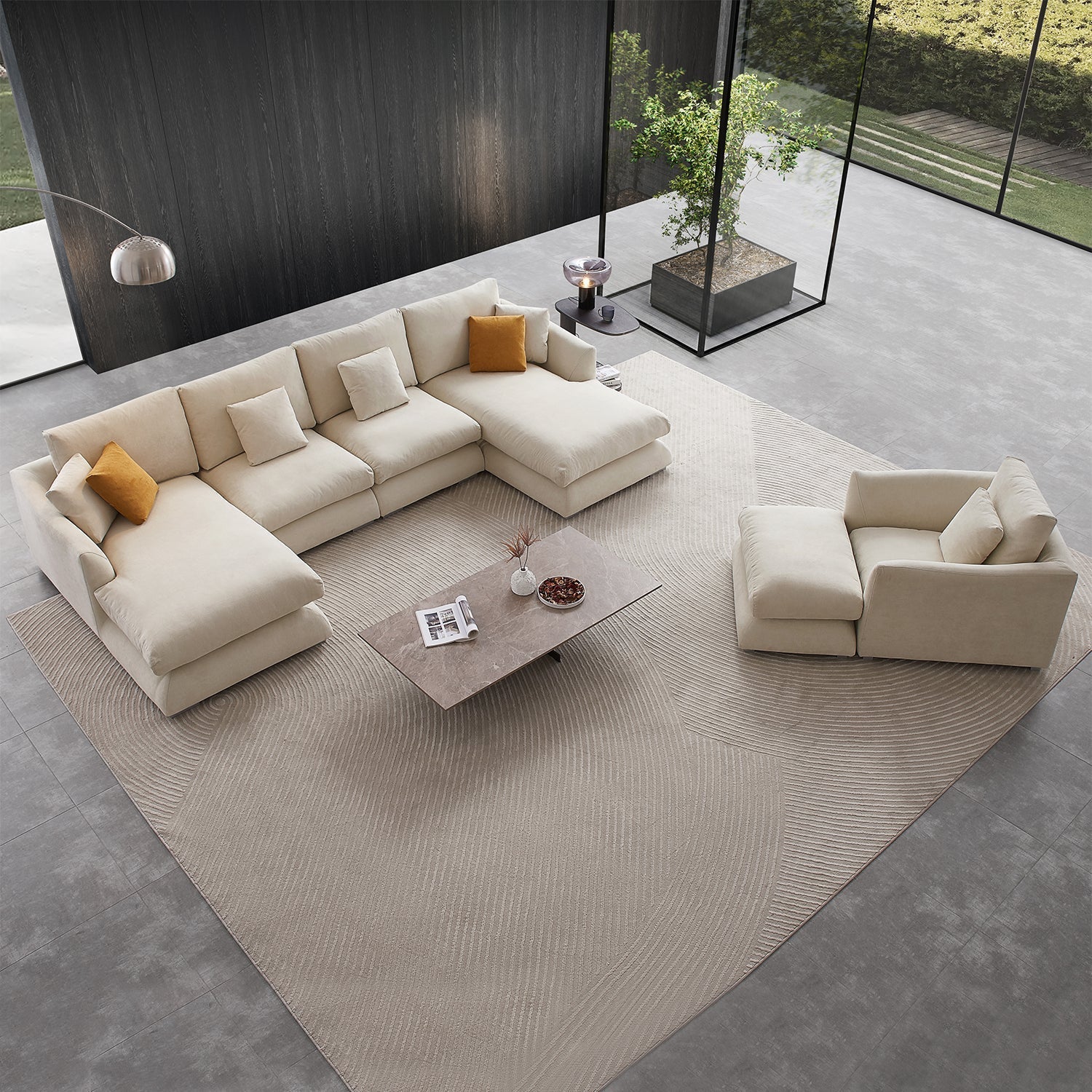 Feathers U Sectional Room Set