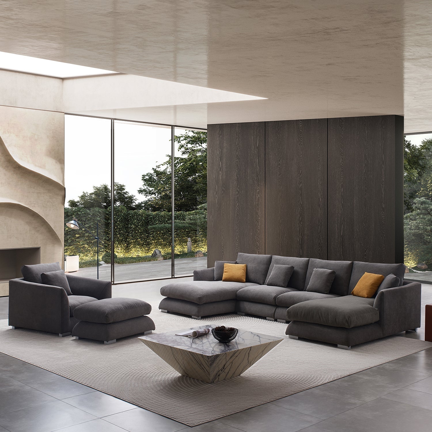 Feathers U Sectional Room Set