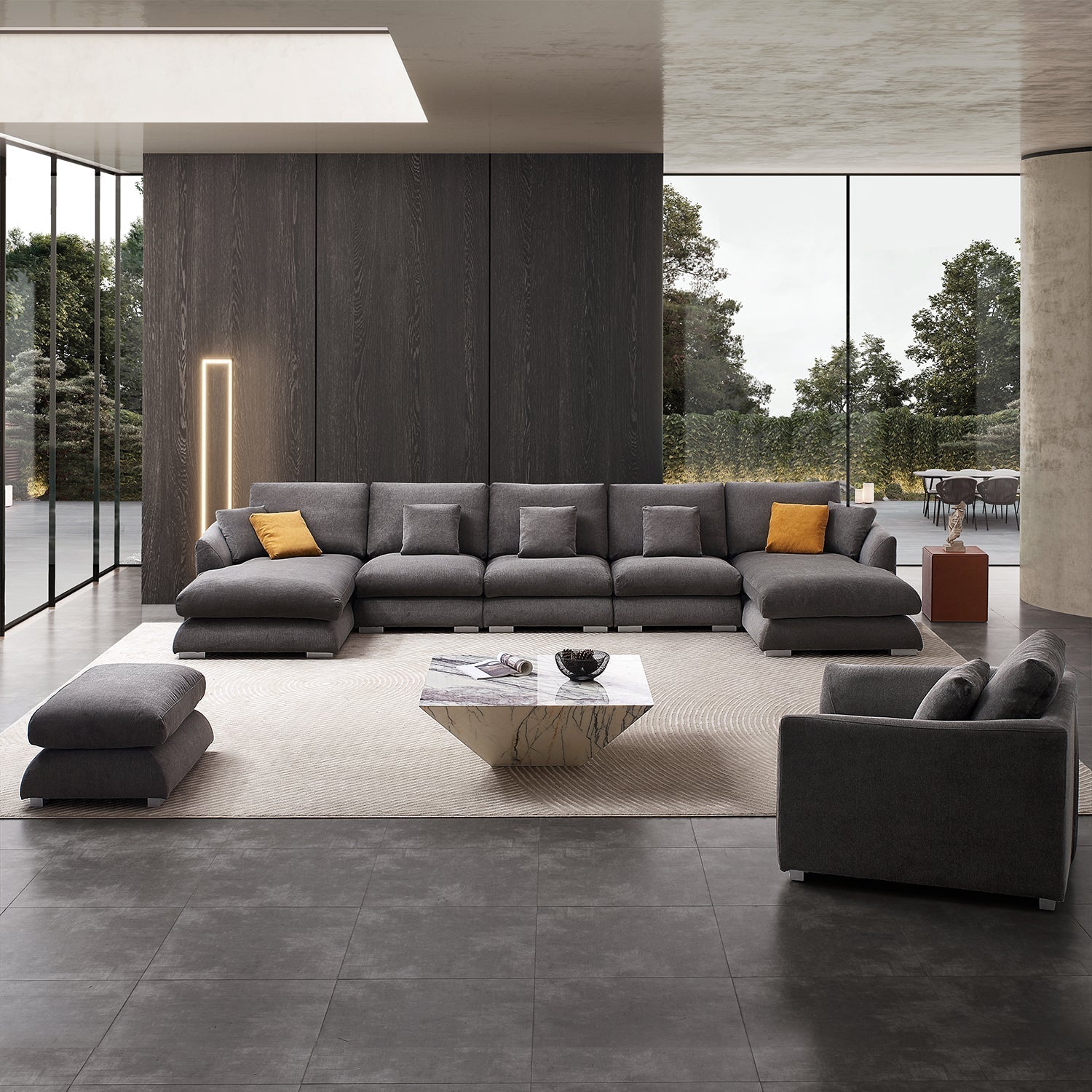 Feathers U Sectional Room Set