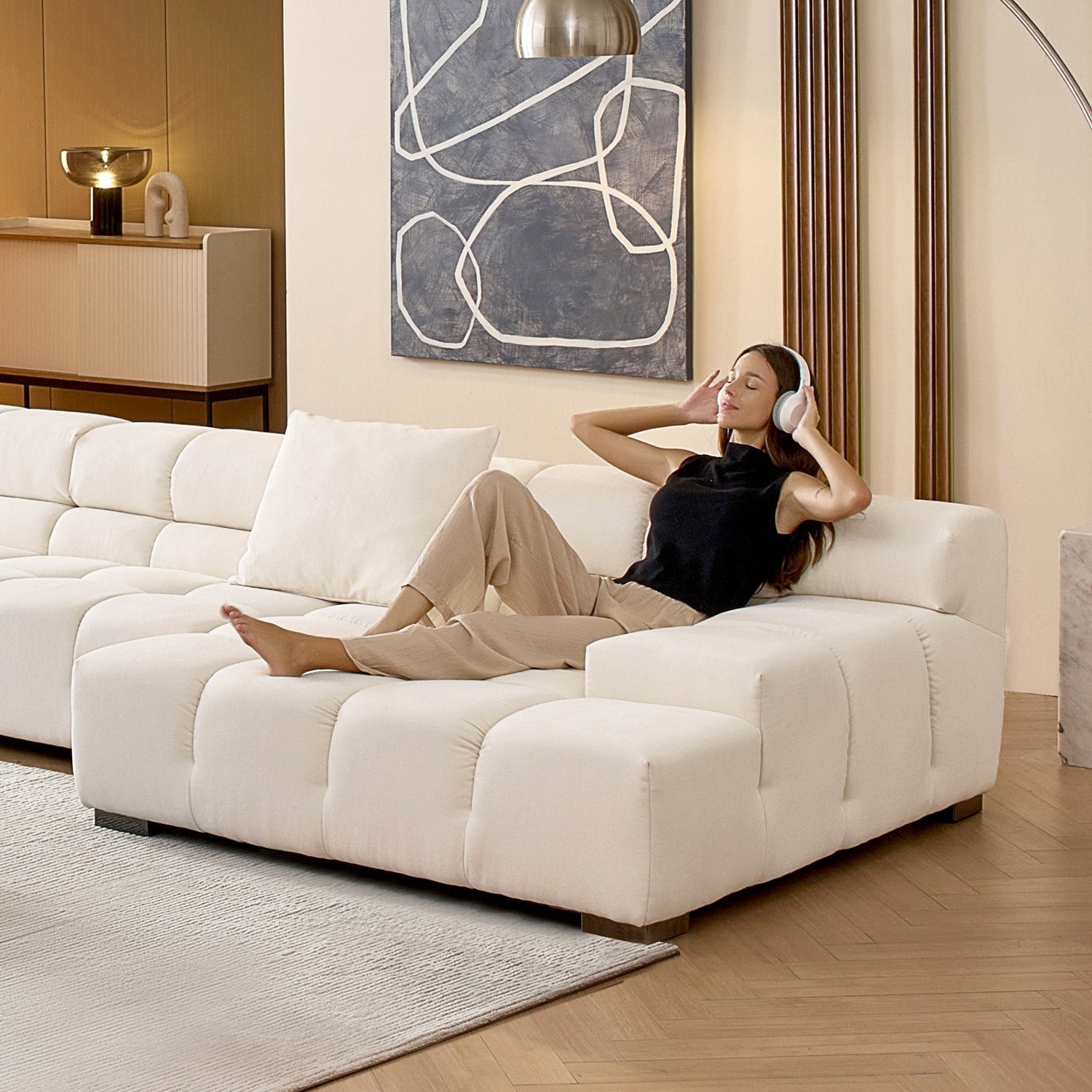 Amora U Sectional Low Arm