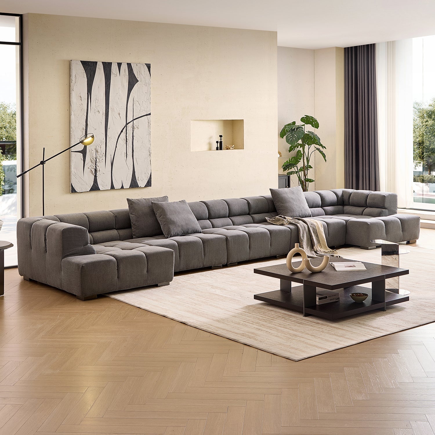 Amora U Sectional High Arm