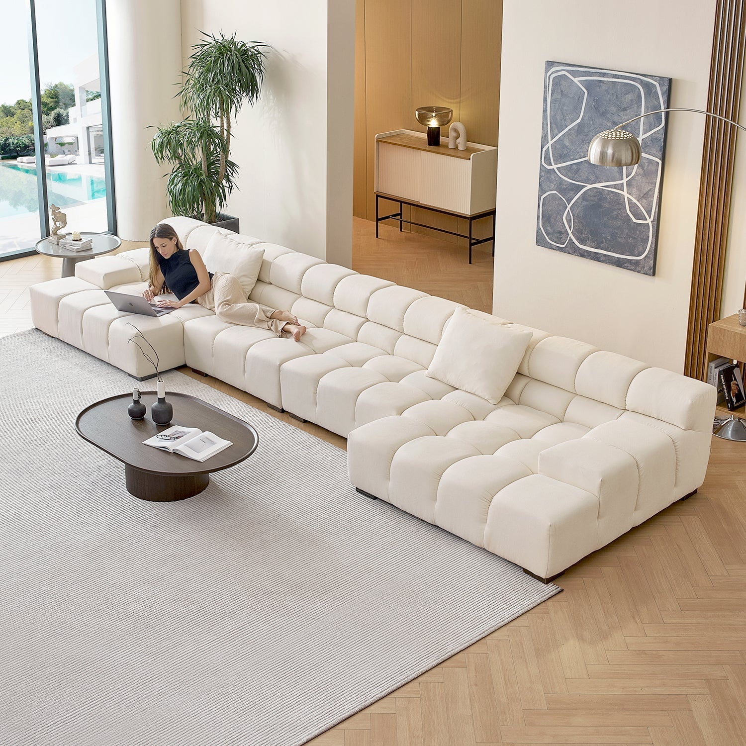 Amora U Sectional Low Arm