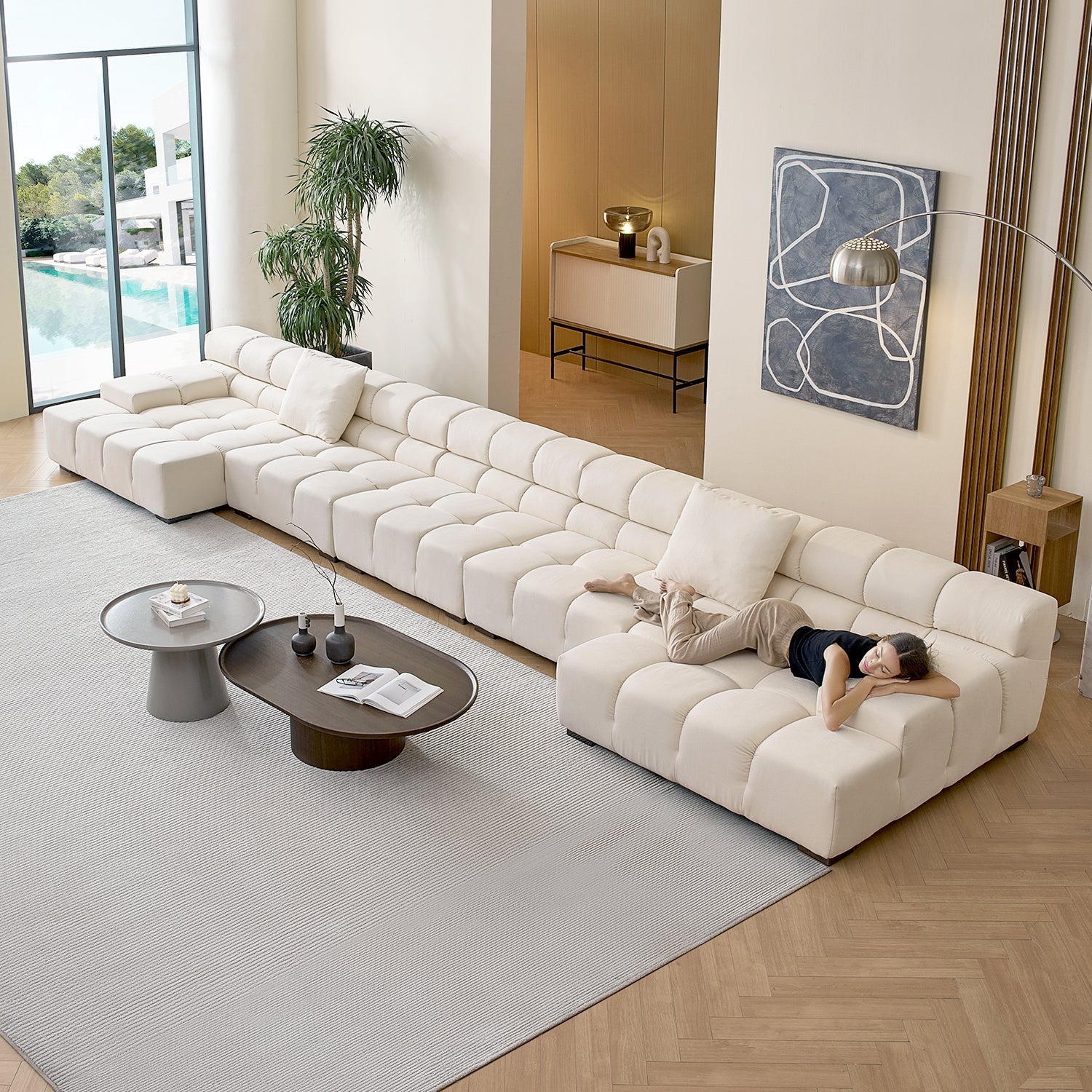 Amora U Sectional Low Arm