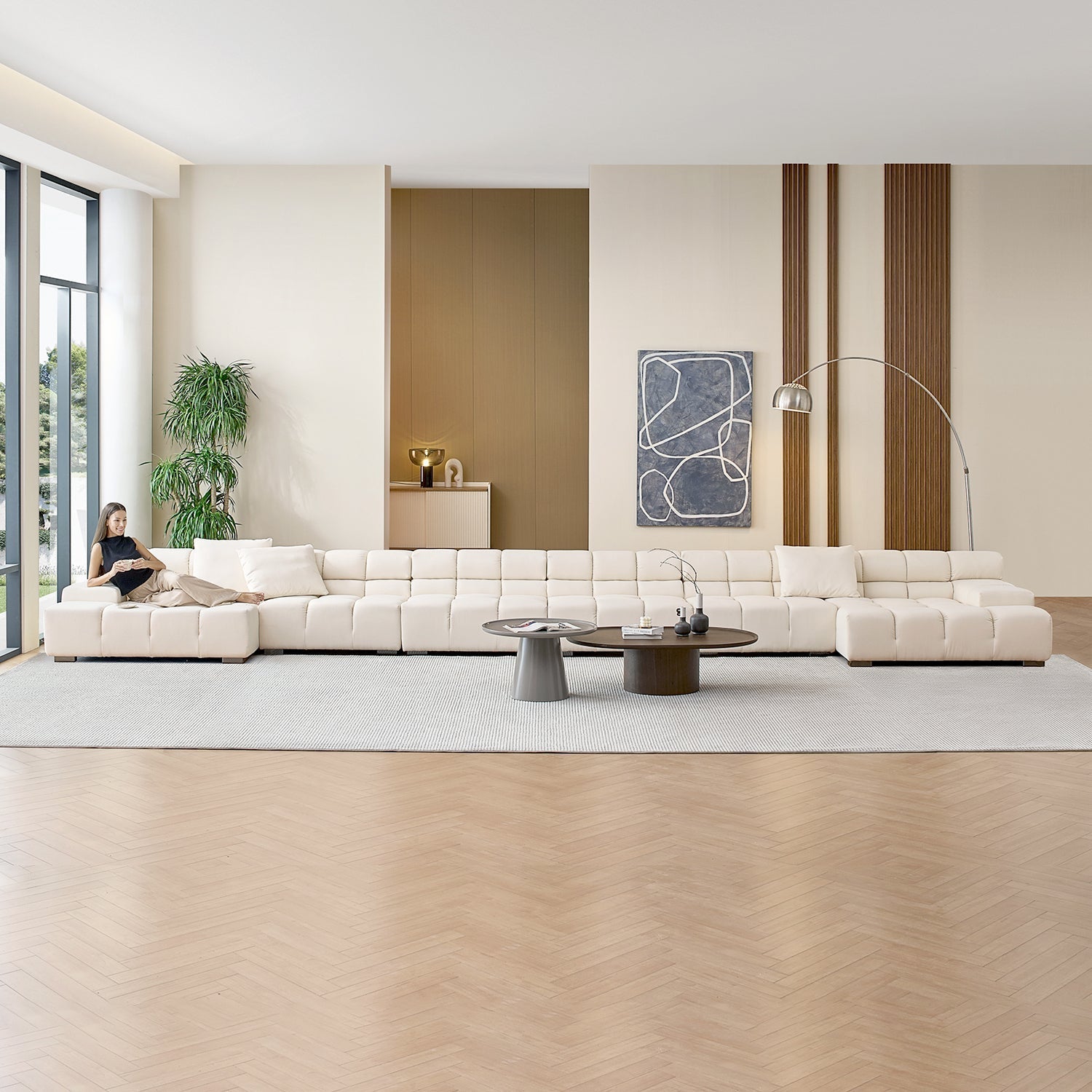 Amora U Sectional Low Arm