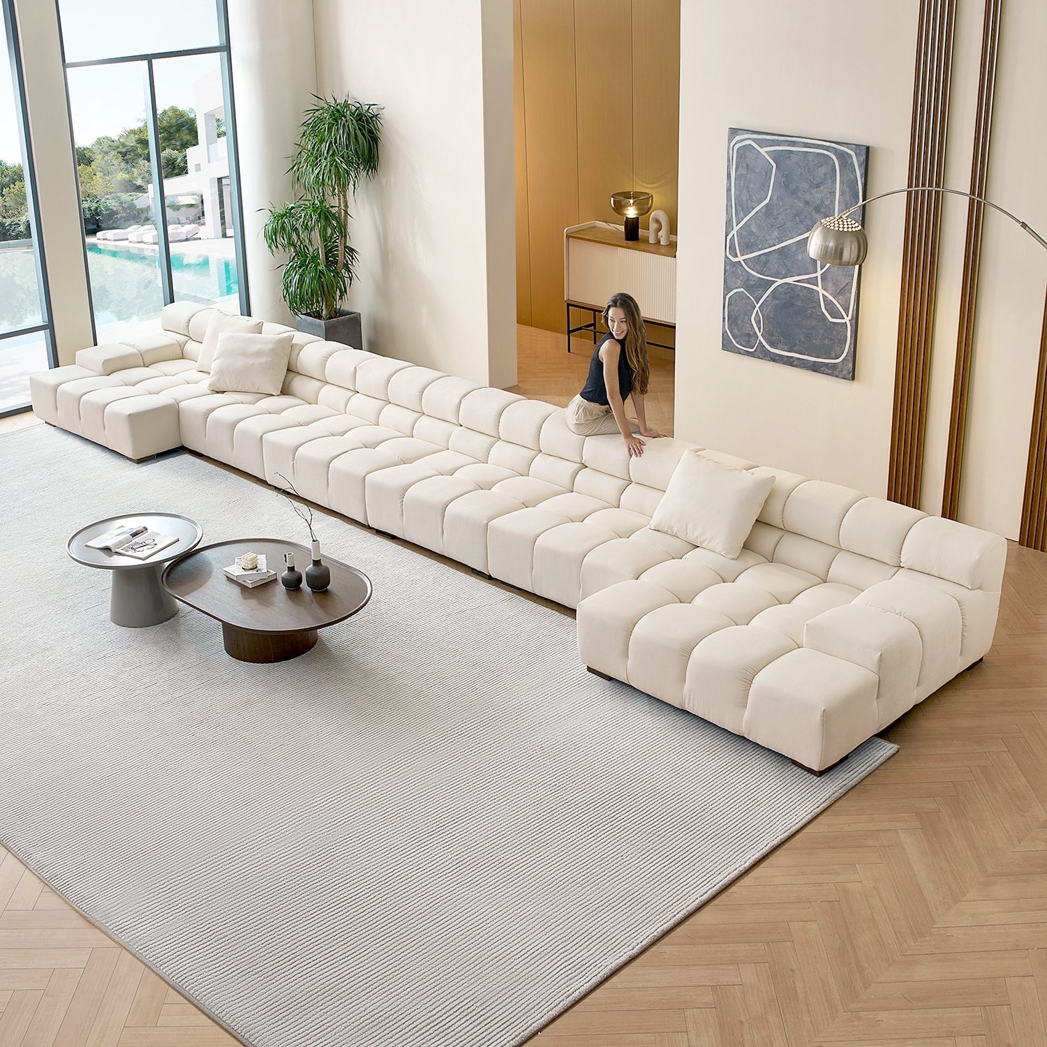 Amora U Sectional Low Arm