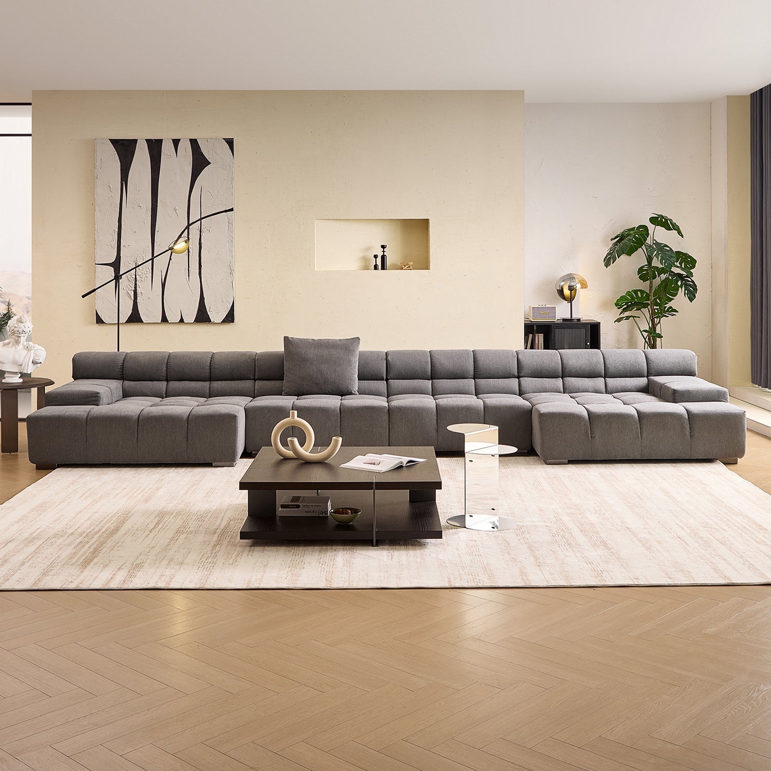 Amora U Sectional Low Arm