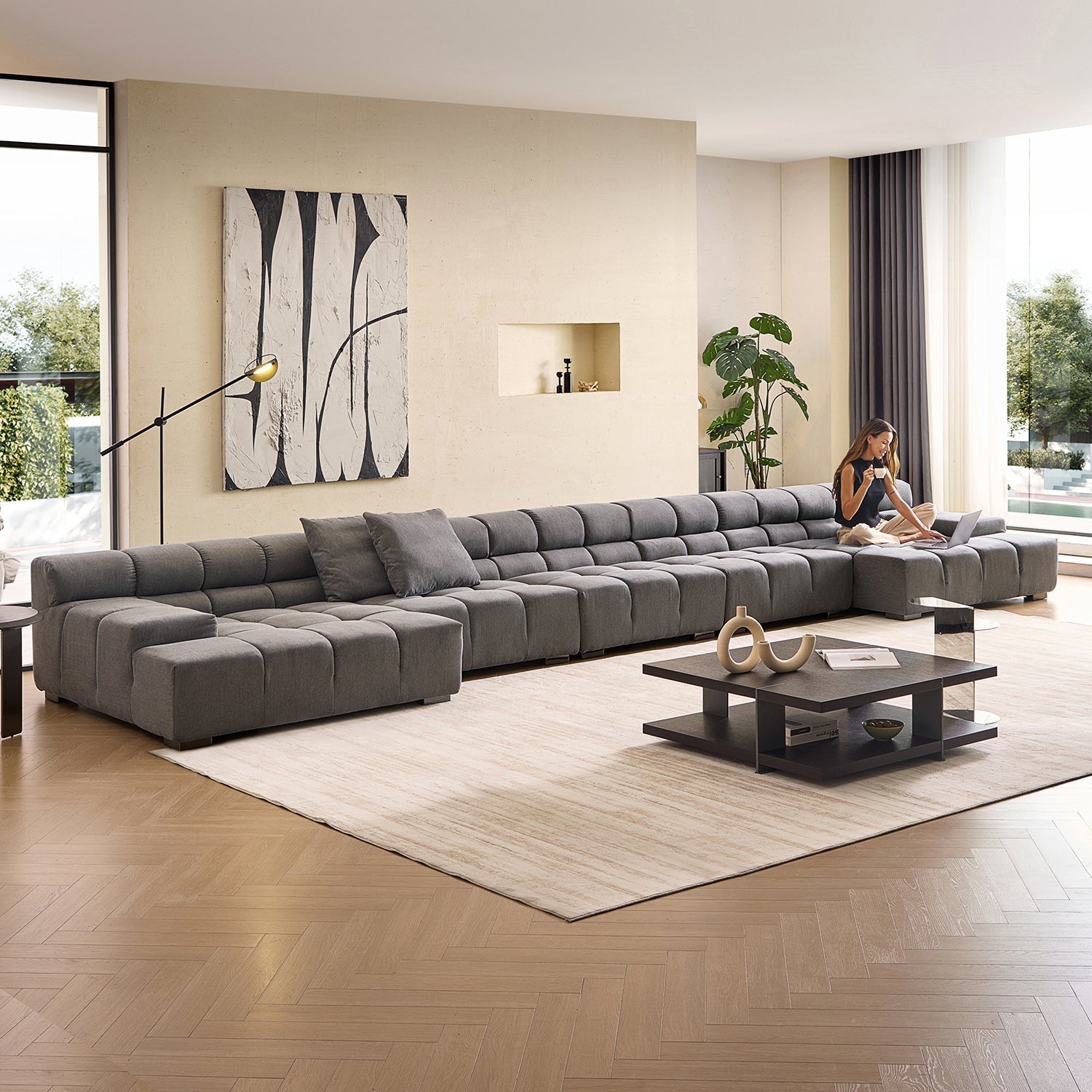 Amora U Sectional Low Arm