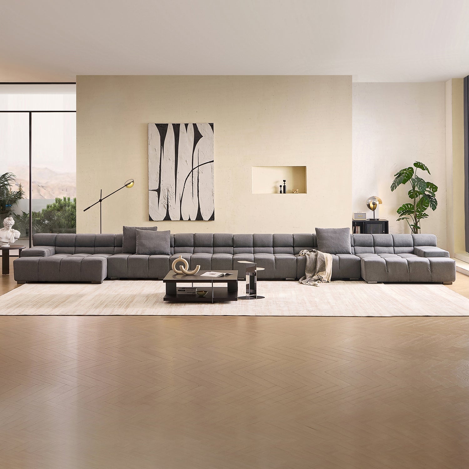 Amora U Sectional Low Arm