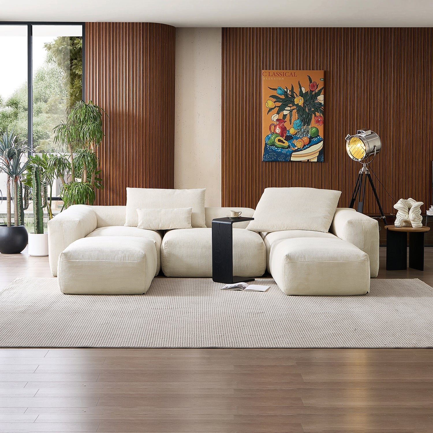 Mellow Extra Deep U Sectional with Ottoman