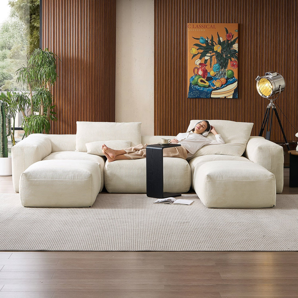Mellow Extra Deep U Sectional with Ottoman