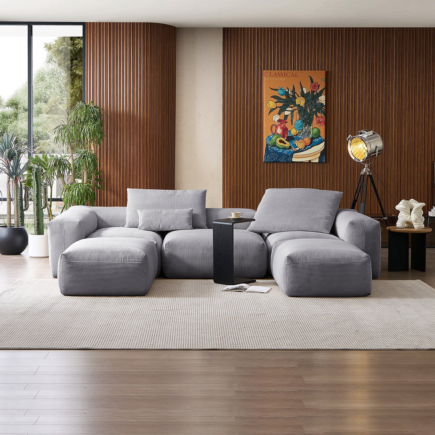 Mellow Extra Deep U Sectional with Ottoman