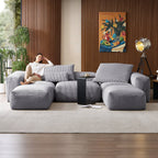 Mellow Extra Deep U Sectional with Ottoman