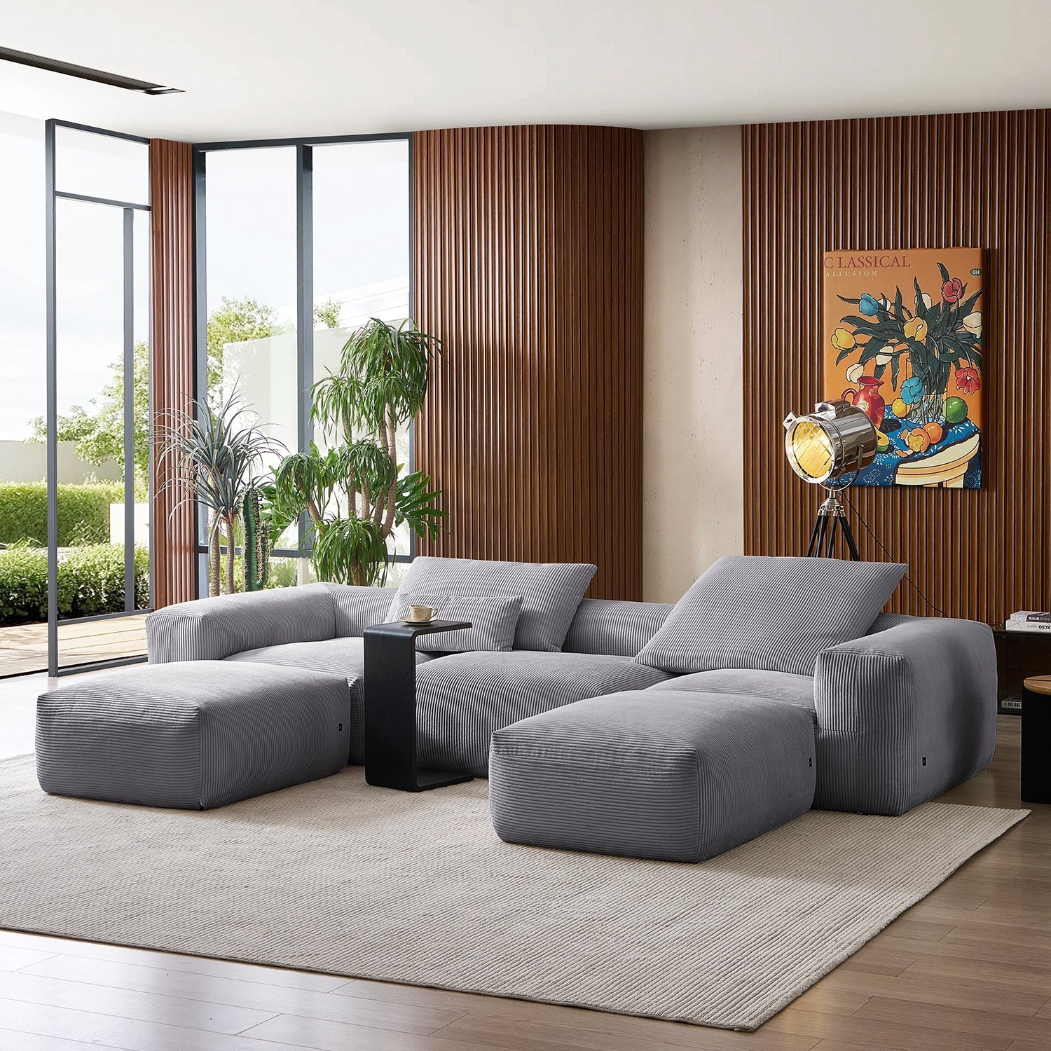 Mellow Extra Deep U Sectional with Ottoman