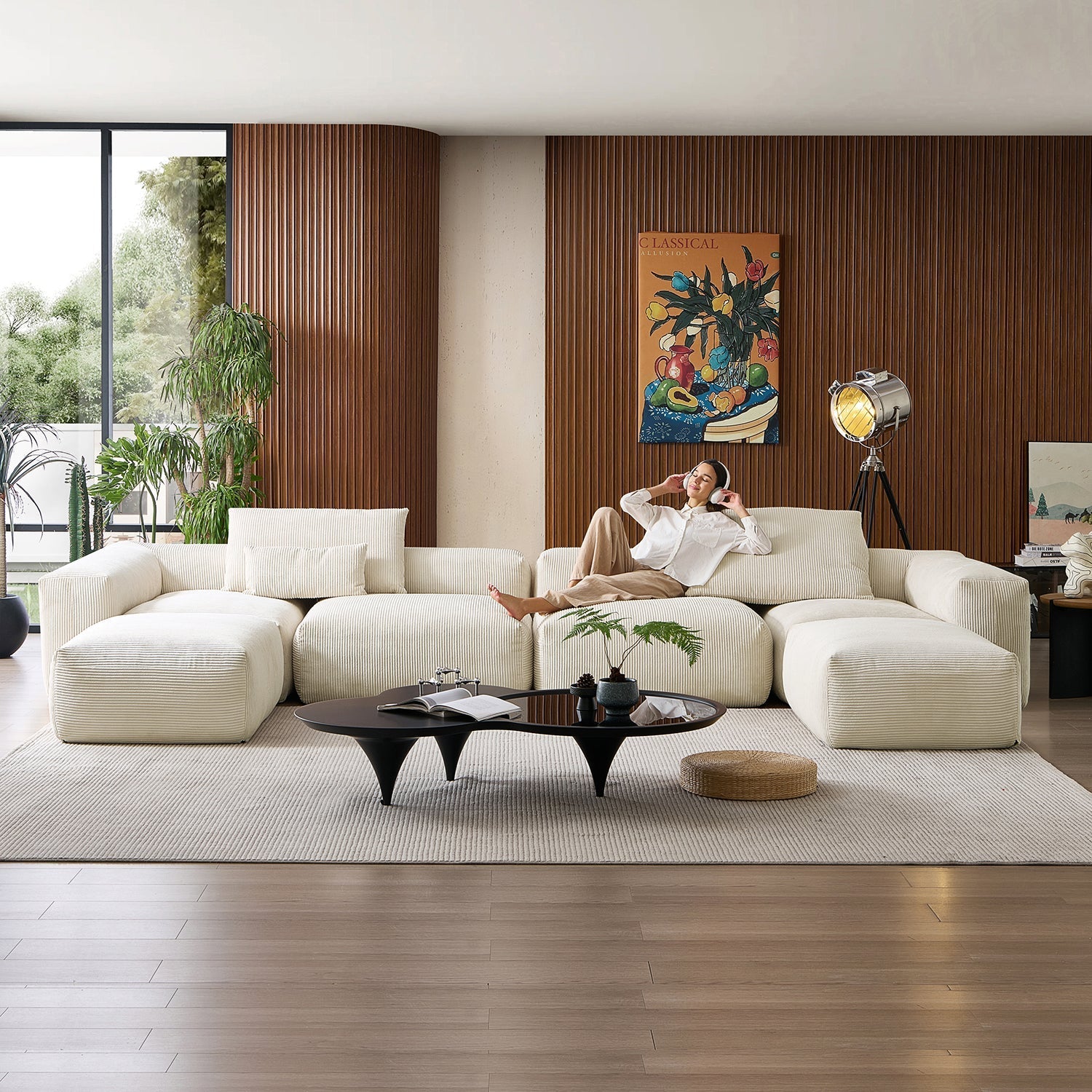 Mellow Extra Deep U Sectional with Ottoman