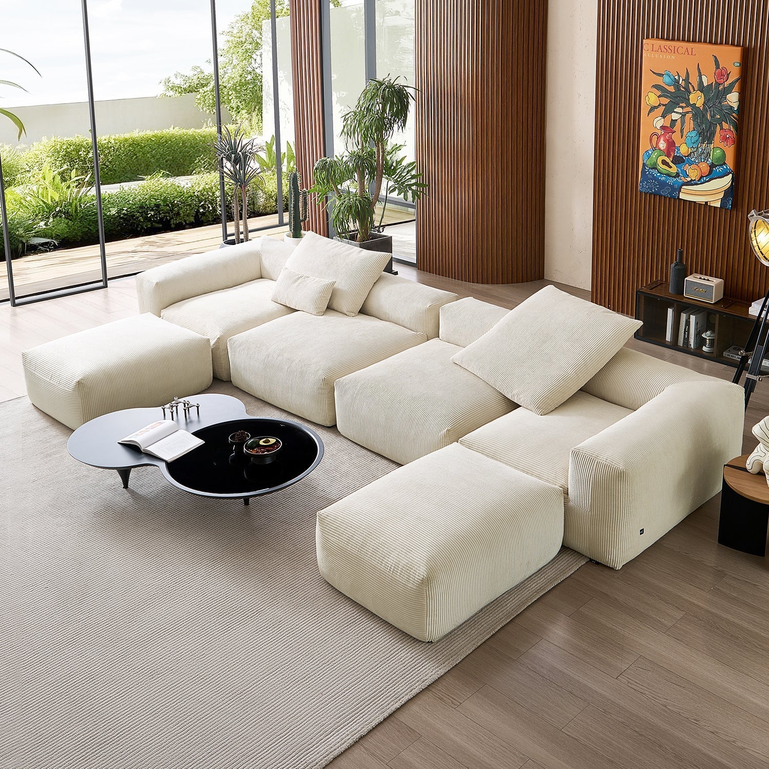 Mellow Extra Deep U Sectional with Ottoman