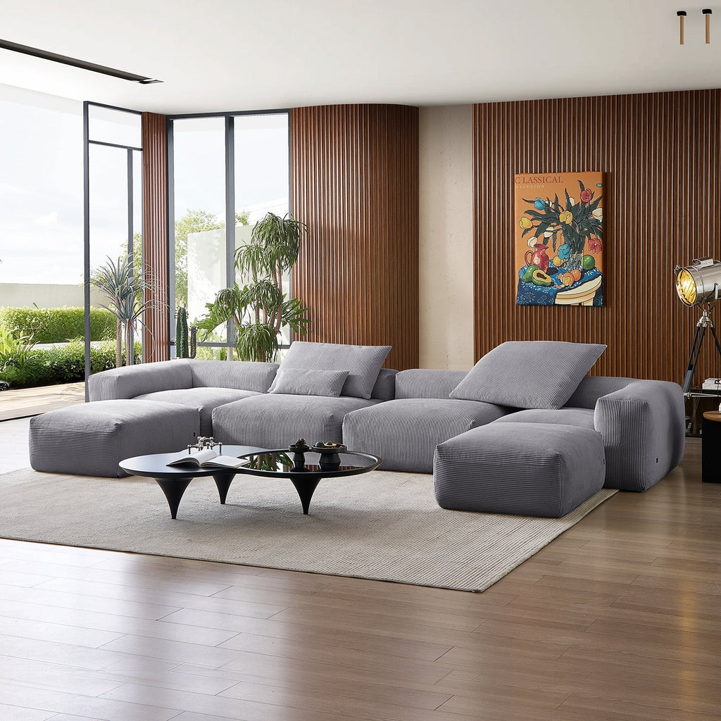 Mellow Extra Deep U Sectional with Ottoman