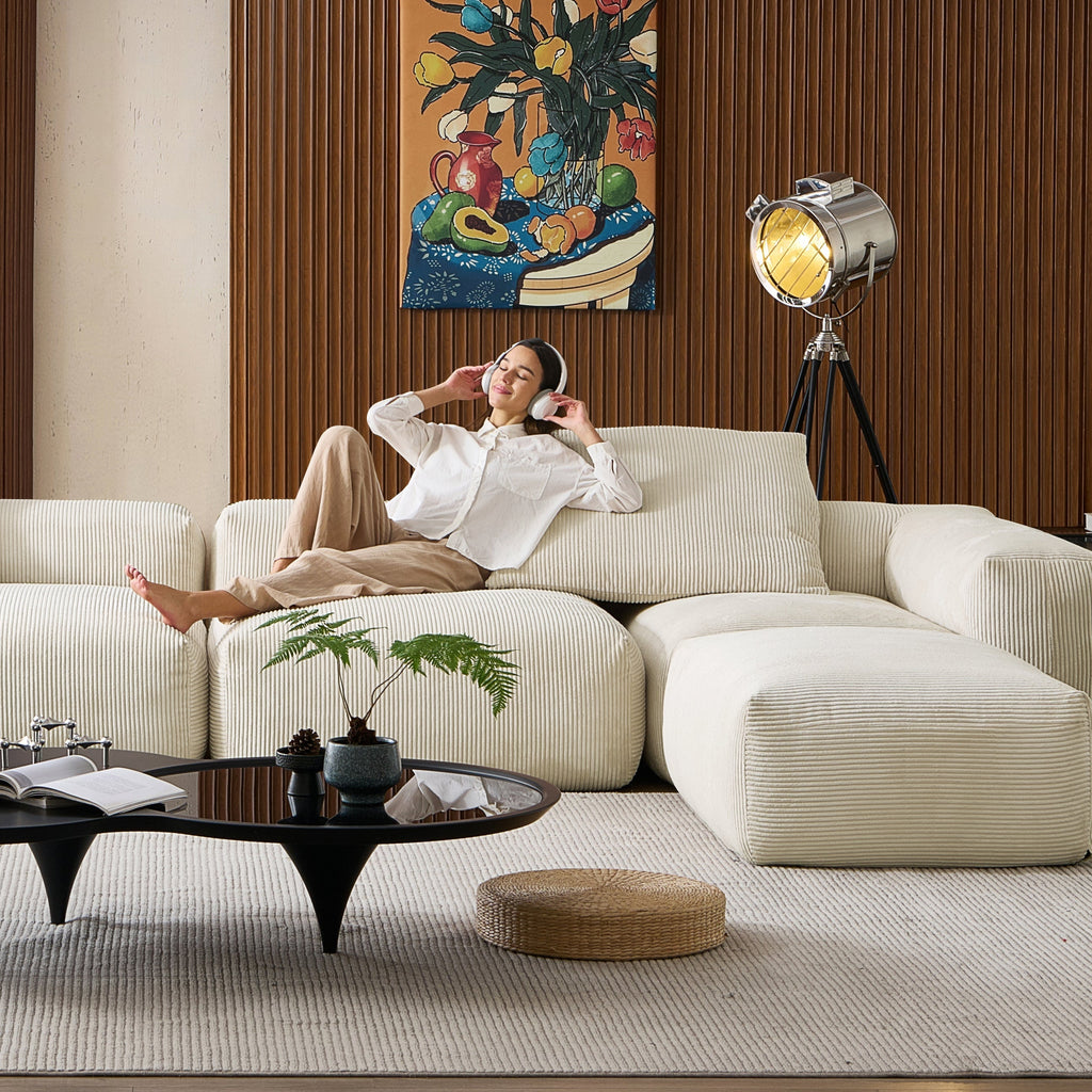 Mellow Extra Deep U Sectional with Ottoman