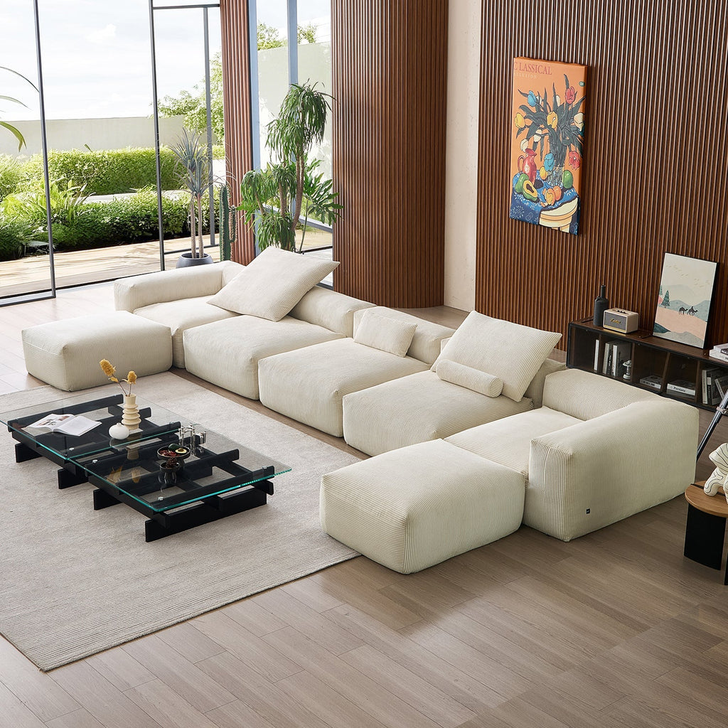 Mellow Extra Deep U Sectional with Ottoman