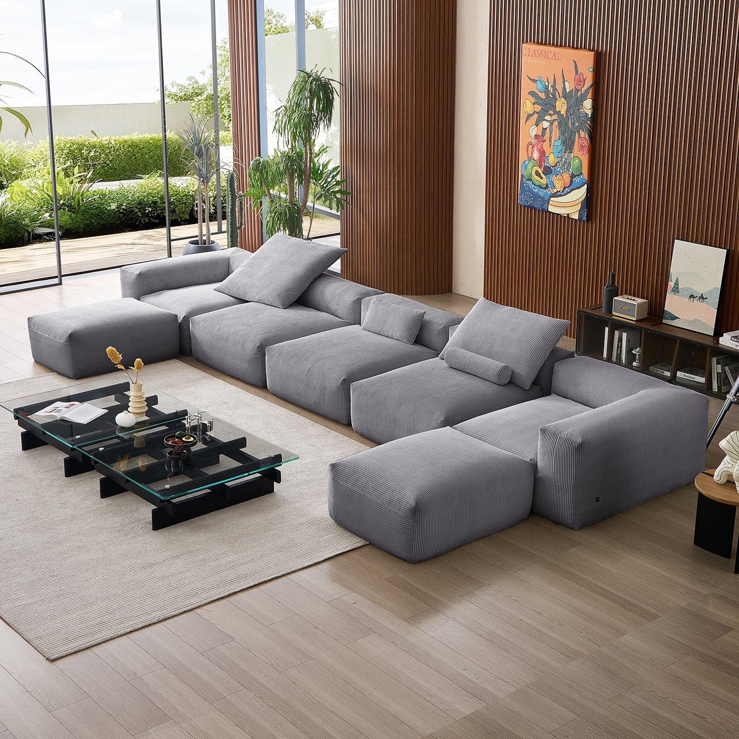 Mellow Extra Deep U Sectional with Ottoman