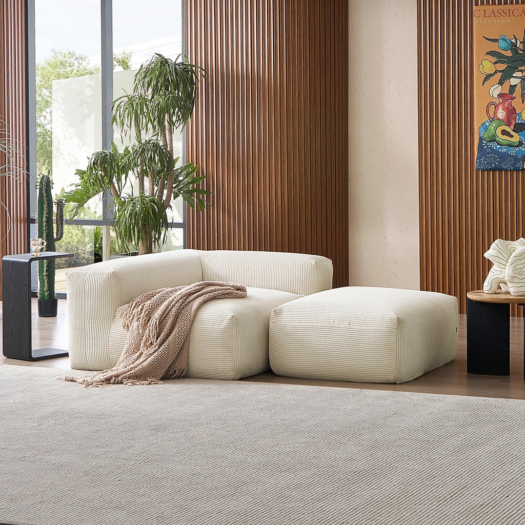 Mellow Half-Closed Sectional with Ottoman