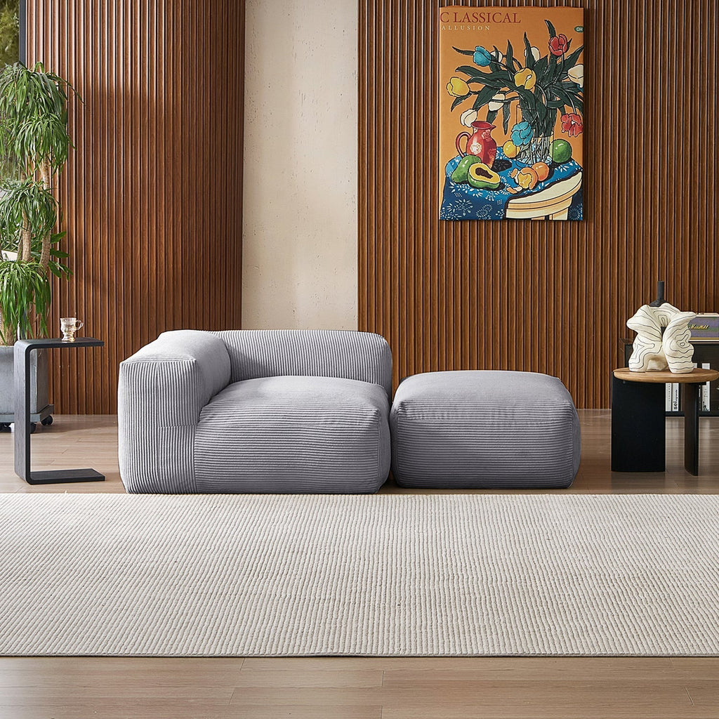 Mellow Half-Closed Sectional with Ottoman