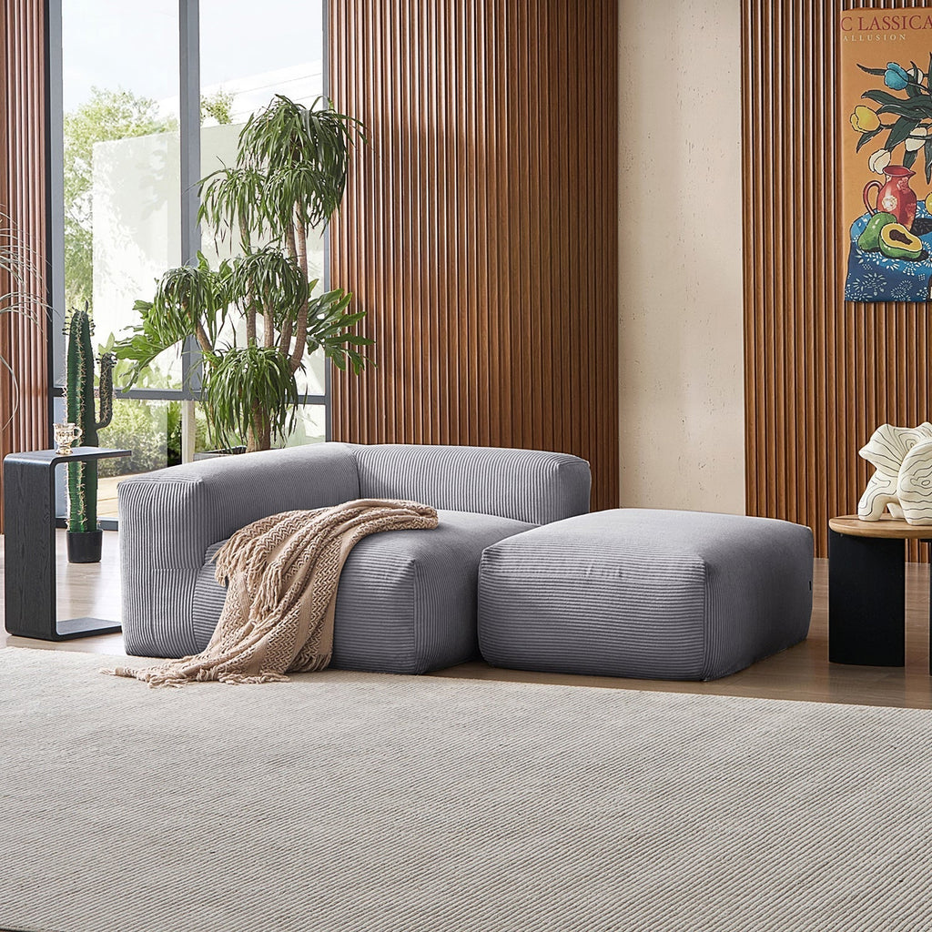 Mellow Half-Closed Sectional with Ottoman