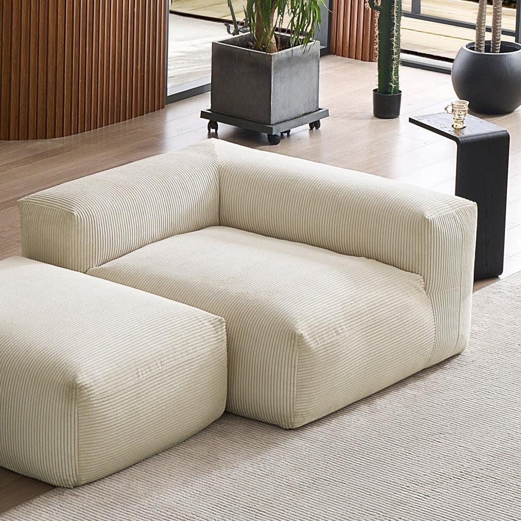 Mellow Half-Closed Sectional with Ottoman