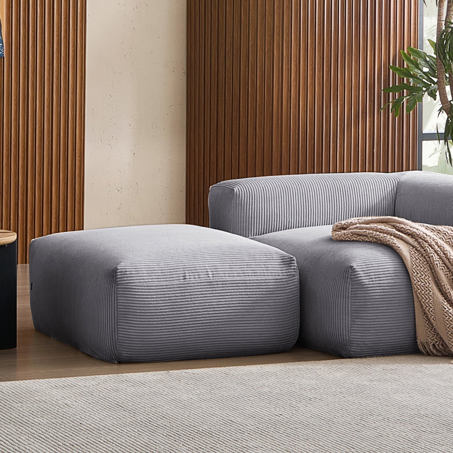 Mellow Half-Closed Sectional with Ottoman