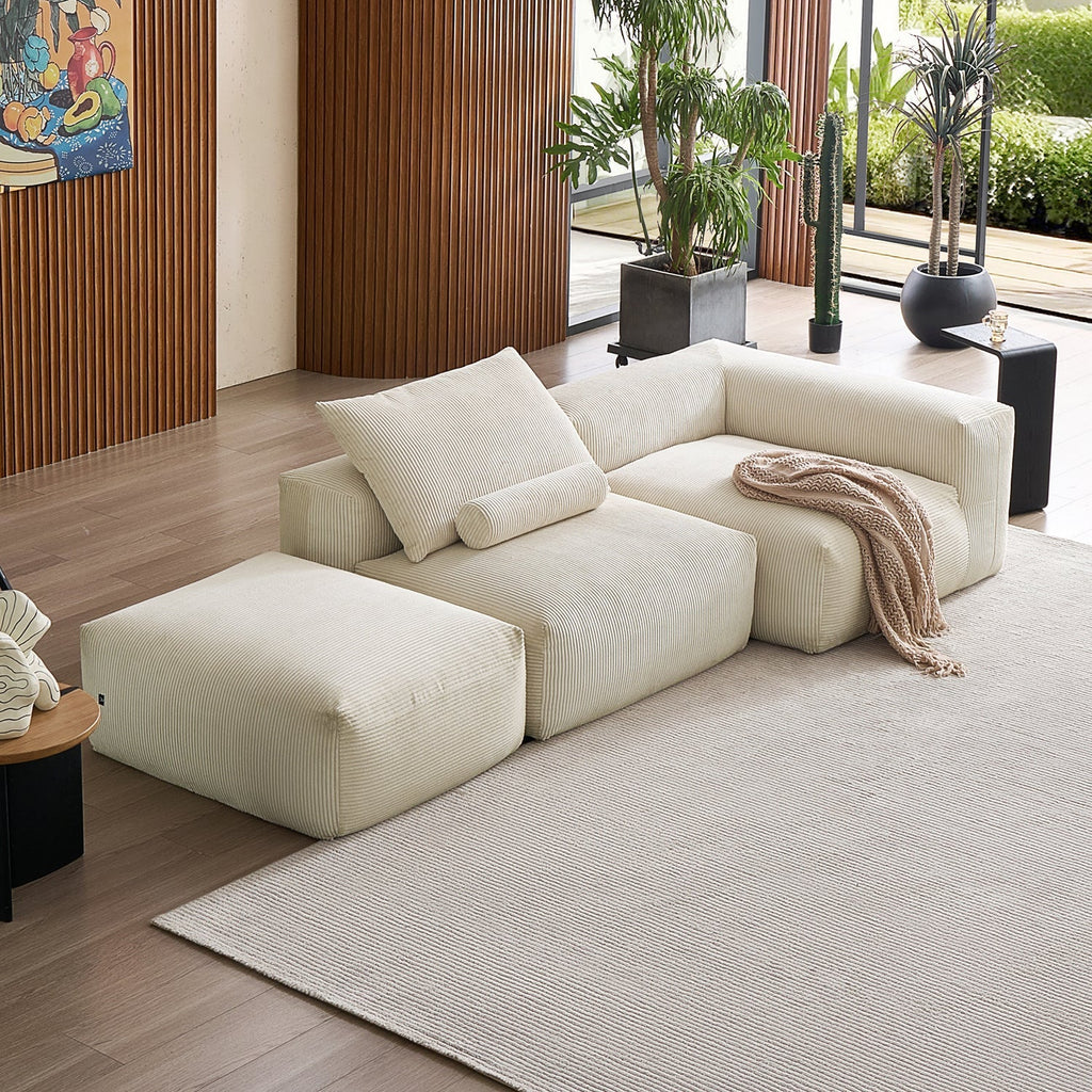 Mellow Half-Closed Sectional with Ottoman