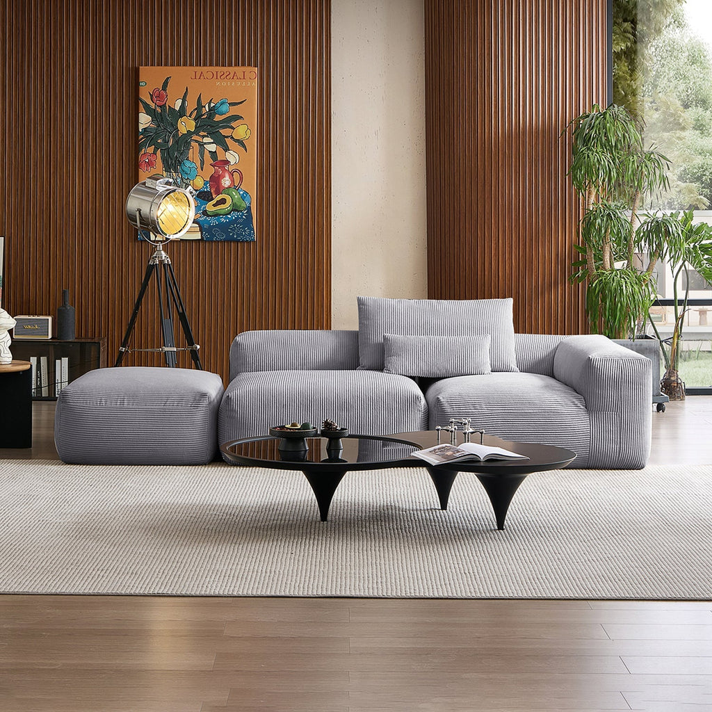 Mellow Half-Closed Sectional with Ottoman