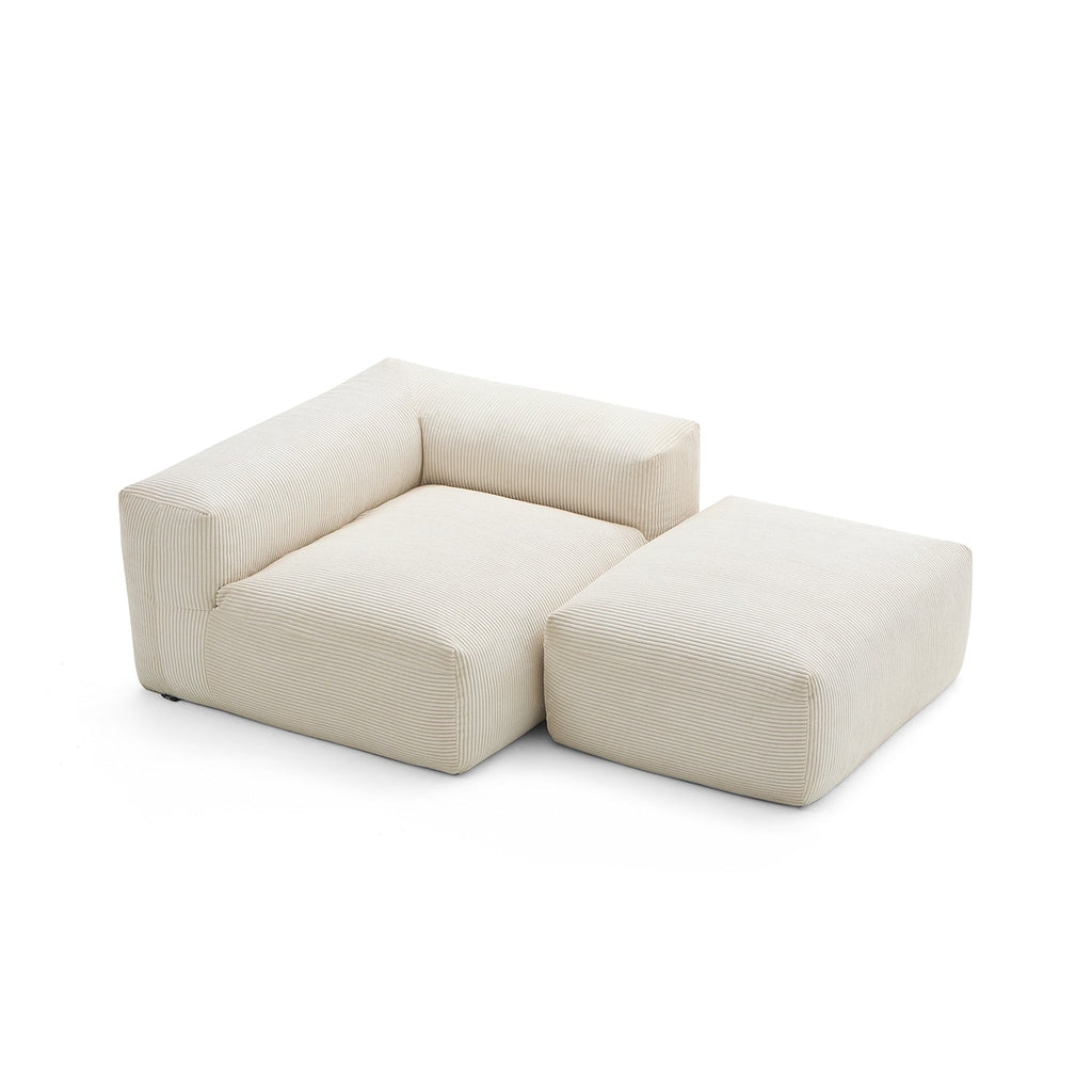 Mellow Half-Closed Sectional with Ottoman
