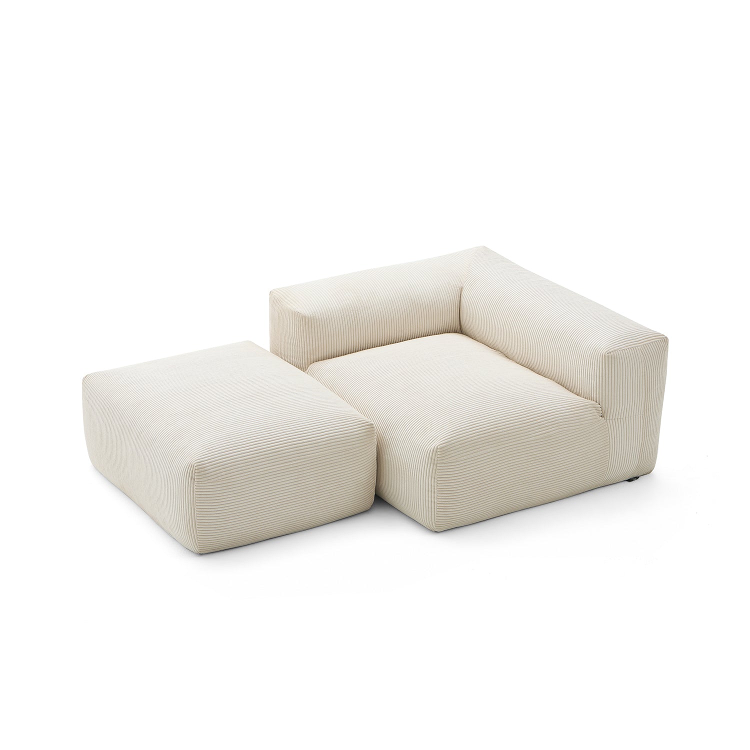 Mellow Half-Closed Sectional with Ottoman