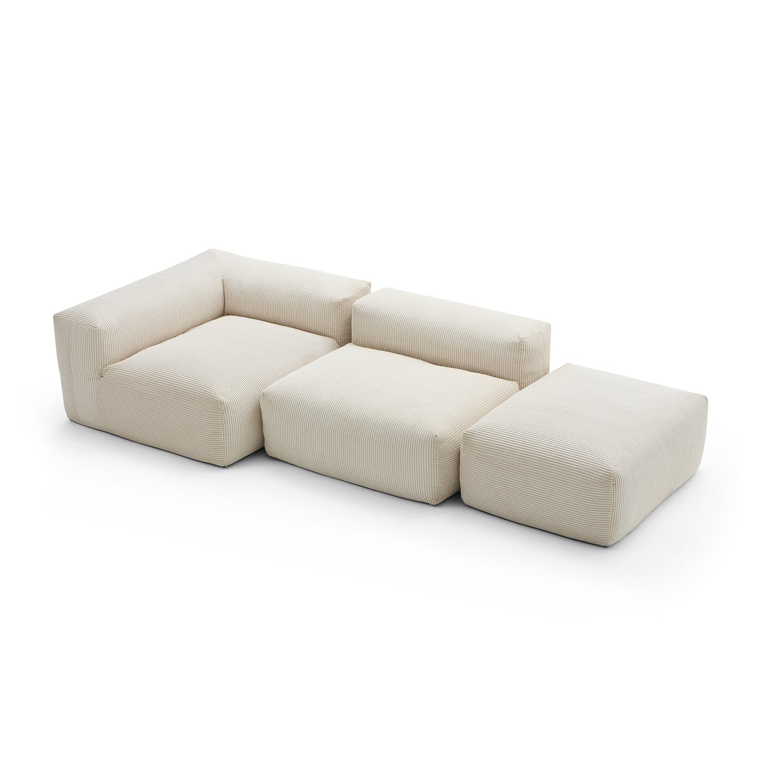 Mellow Half-Closed Sectional with Ottoman
