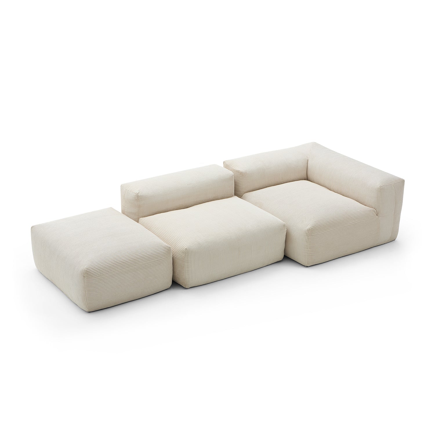 Mellow Half-Closed Sectional with Ottoman
