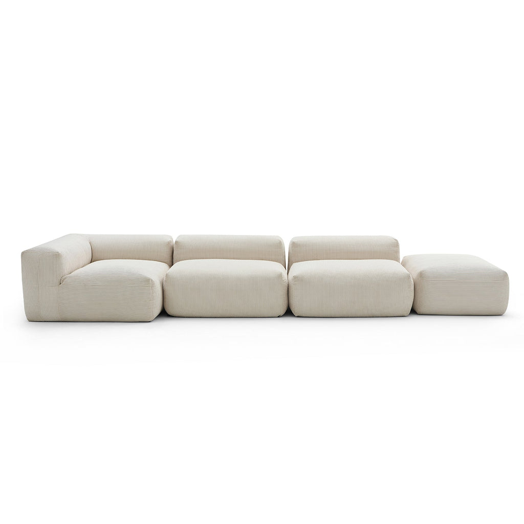 Mellow Half-Closed Sectional with Ottoman