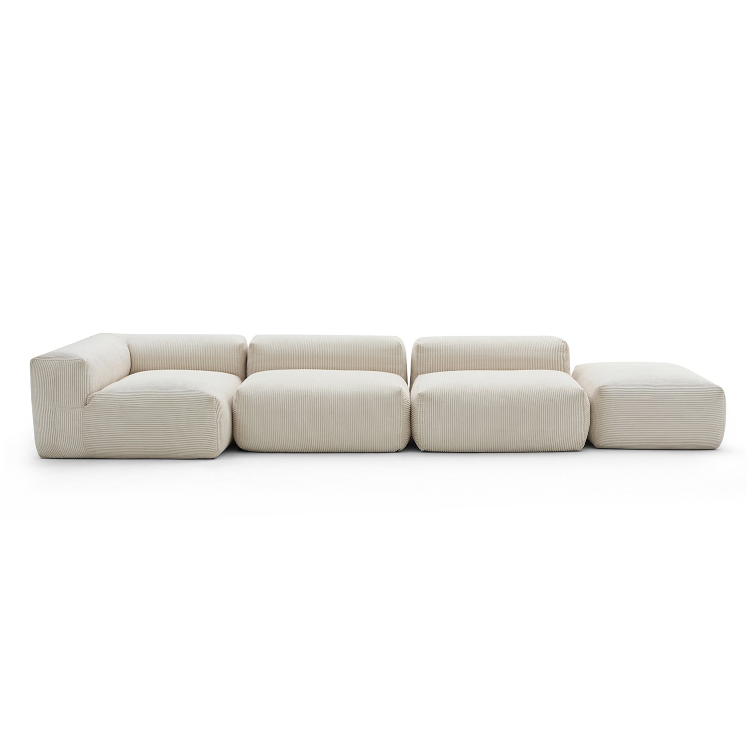 Mellow Half-Closed Sectional with Ottoman