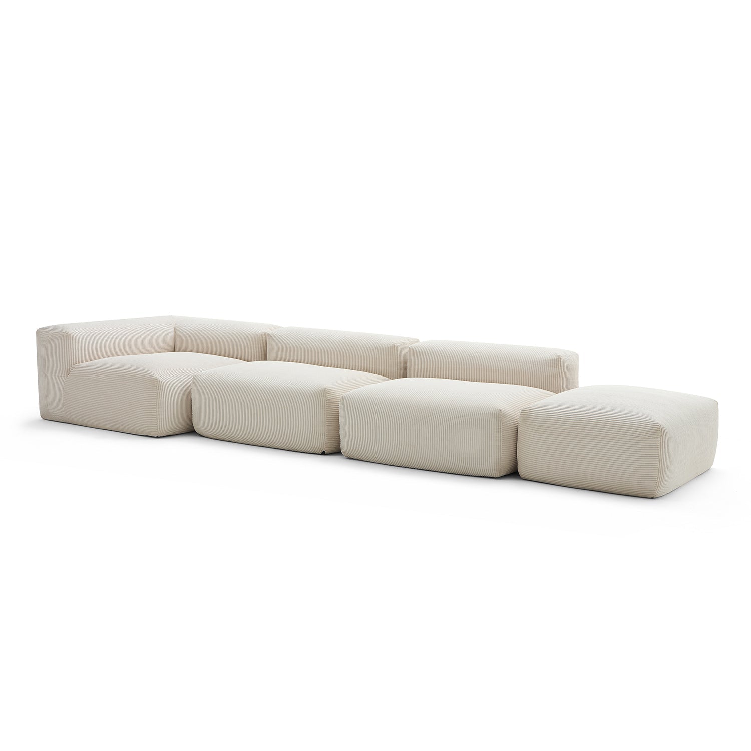 Mellow Half-Closed Sectional with Ottoman