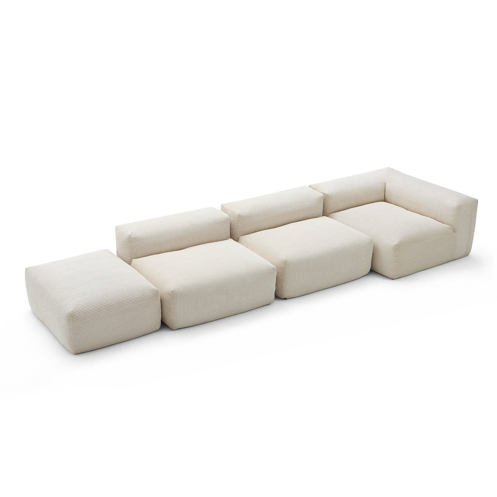Mellow Half-Closed Sectional with Ottoman