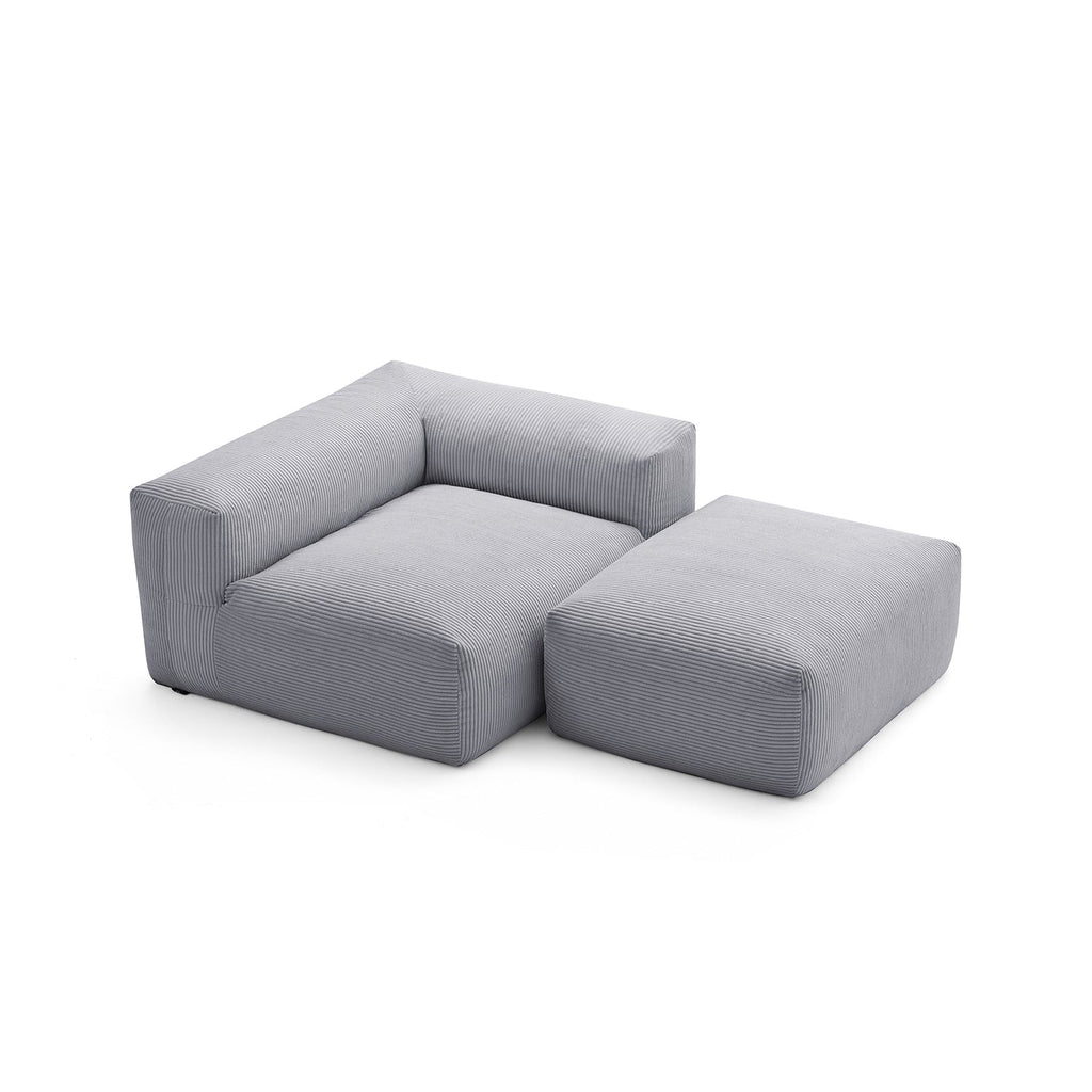 Mellow Half-Closed Sectional with Ottoman