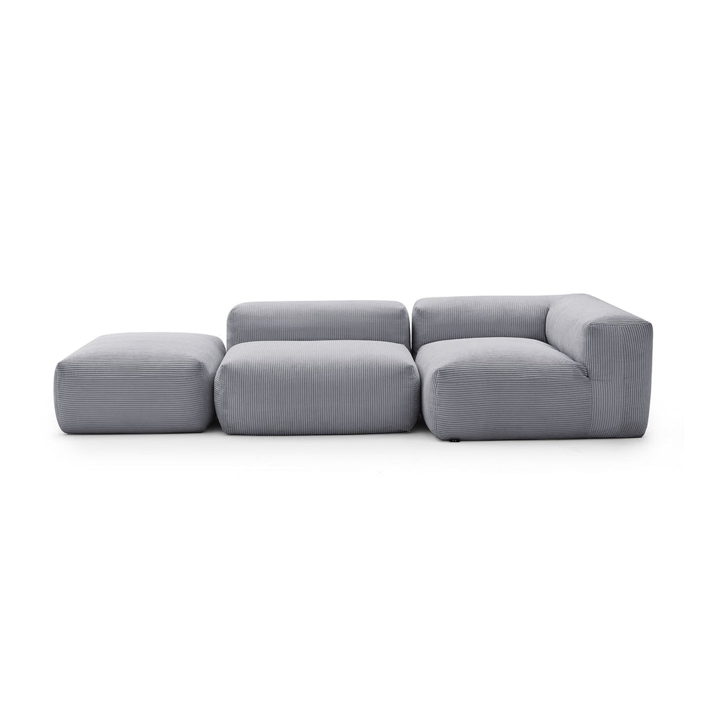 Mellow Half-Closed Sectional with Ottoman