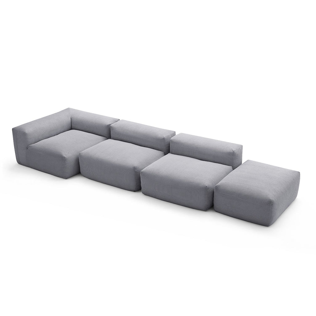 Mellow Half-Closed Sectional with Ottoman