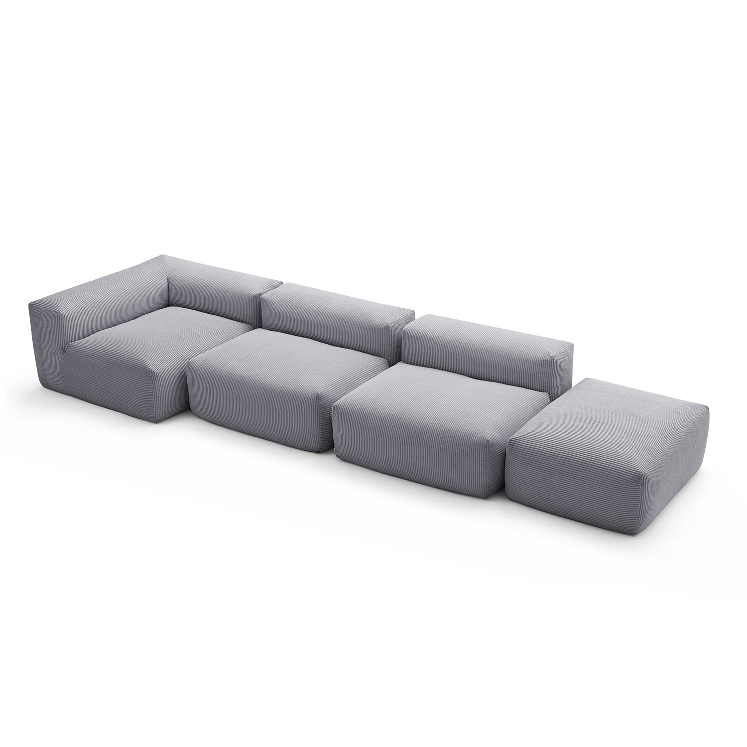 Mellow Half-Closed Sectional with Ottoman