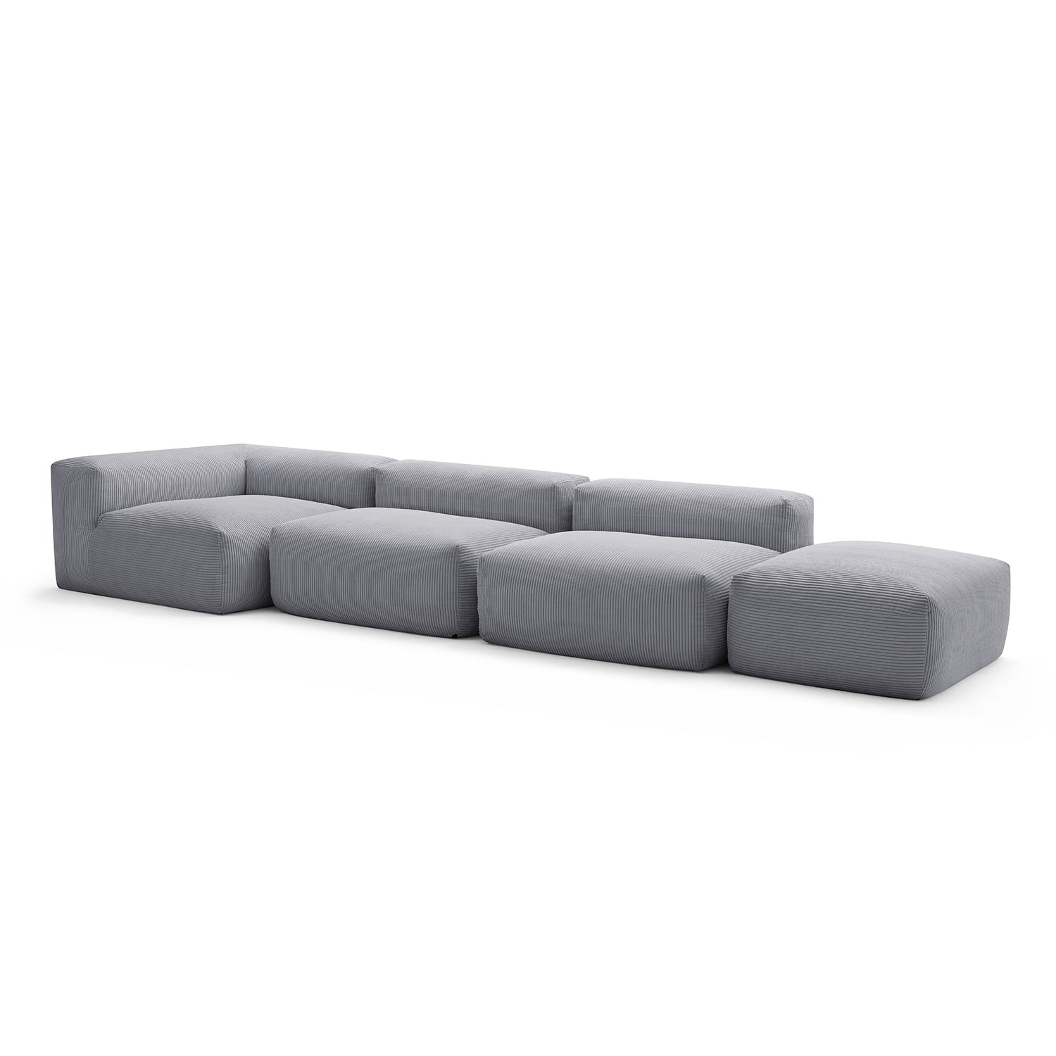 Mellow Half-Closed Sectional with Ottoman
