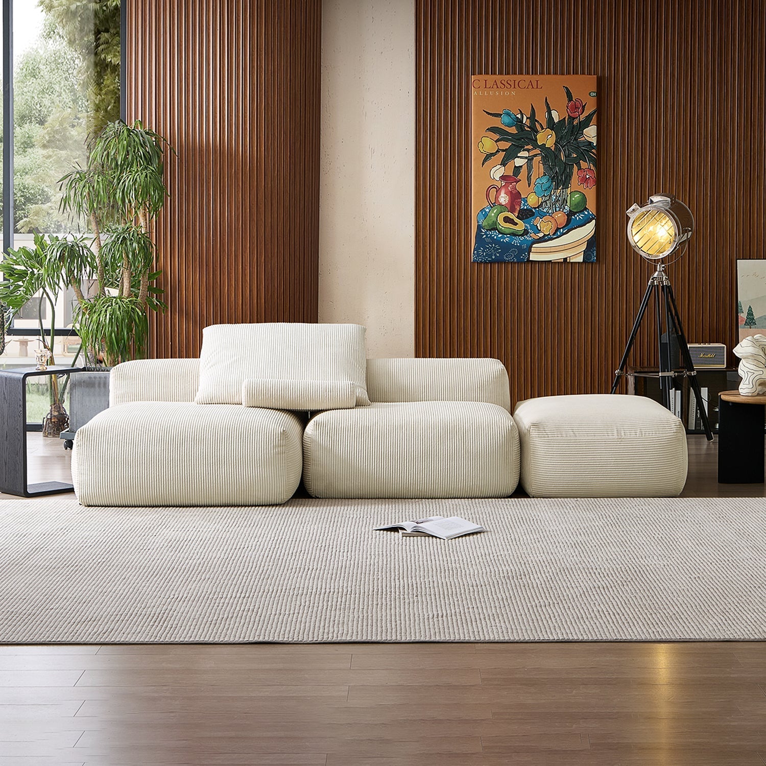 Mellow Open Sectional with Ottoman