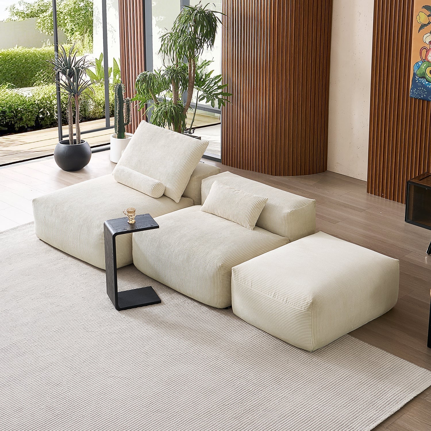Mellow Open Sectional with Ottoman