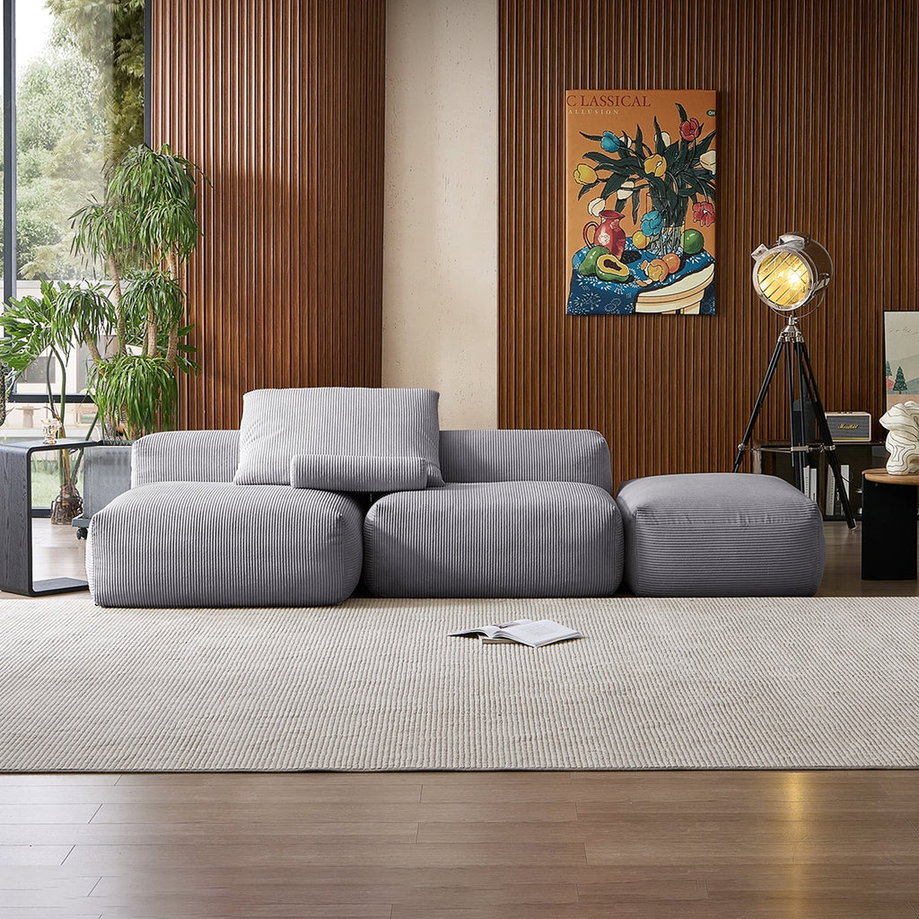 Mellow Open Sectional with Ottoman