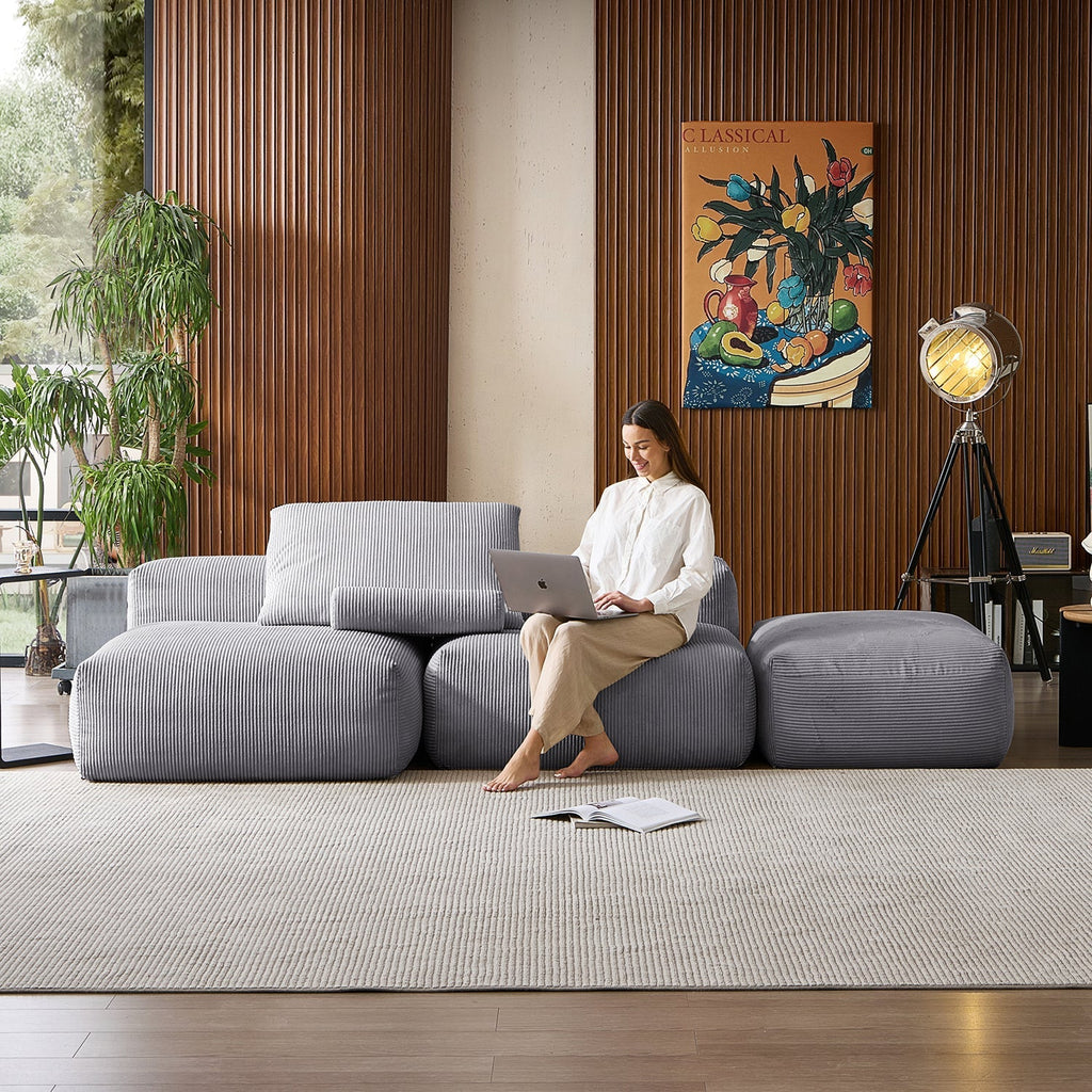 Mellow Open Sectional with Ottoman