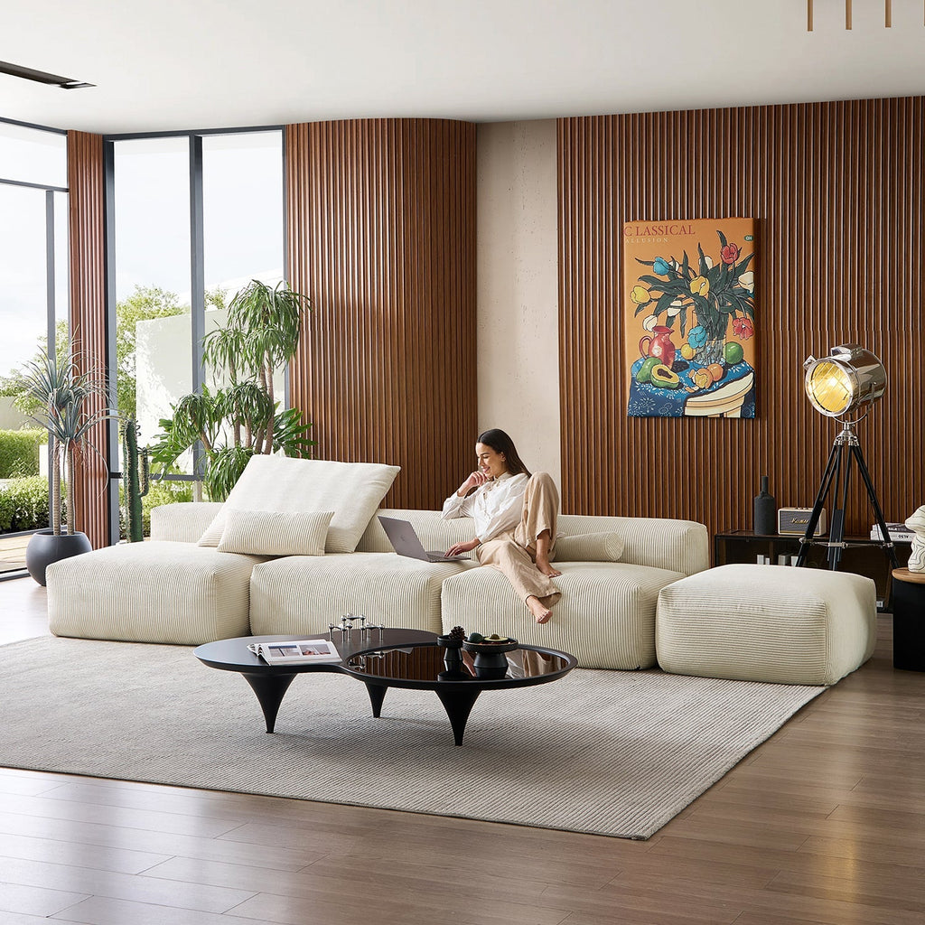 Mellow Open Sectional with Ottoman