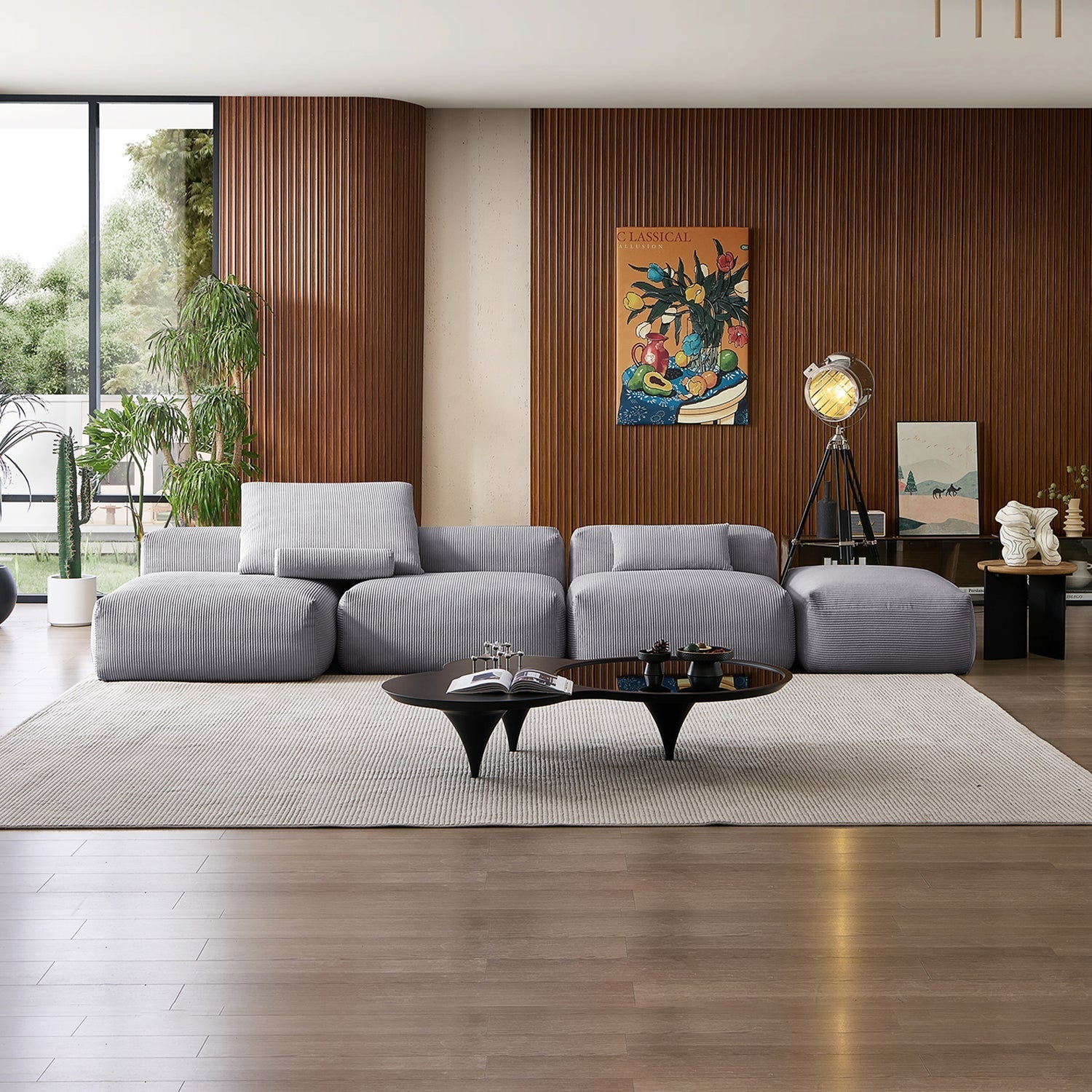Mellow Open Sectional with Ottoman