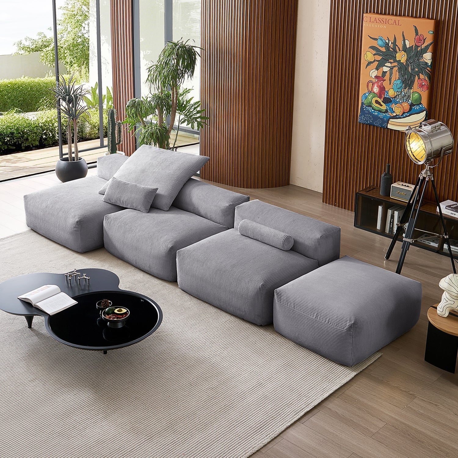 Mellow Open Sectional with Ottoman